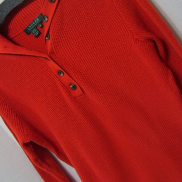 Ralph Lauren Orange Cotton Knit Sweater NWOT Size Medium - Picture 1 of 3
